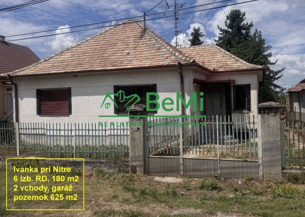 REZERVOVANÉ: 6 izb. rodinný dom s veľkým potenciálom, Ivanka pri Nitre