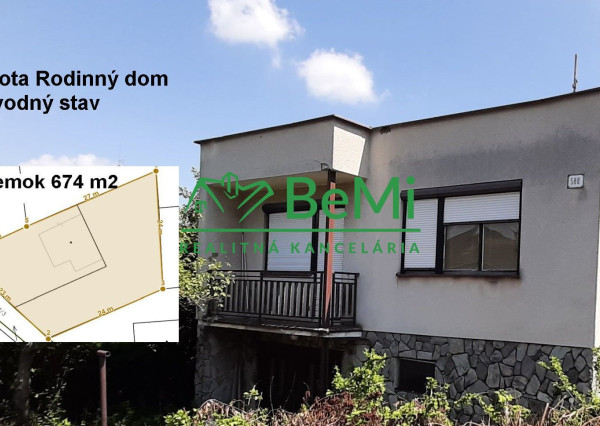 Rodinný dom v obci Lehota pôvodný stav  pozemok 674 m2  ID 002-12-VISKa