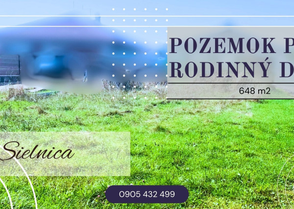 Stavebný pozemok medzi novostavbami 647 m2, Sielnica