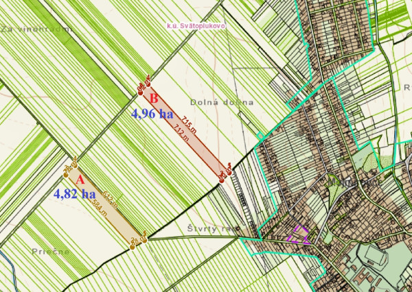 PREDANÉ - Orná pôda v k.ú. Svätoplukovo - až 9,8 ha blízko Mojmíroviec