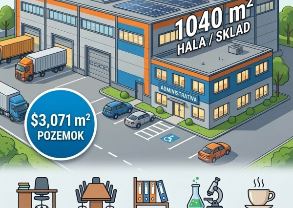 Moderný priemyselný areál pri Novom Meste nad Váhom