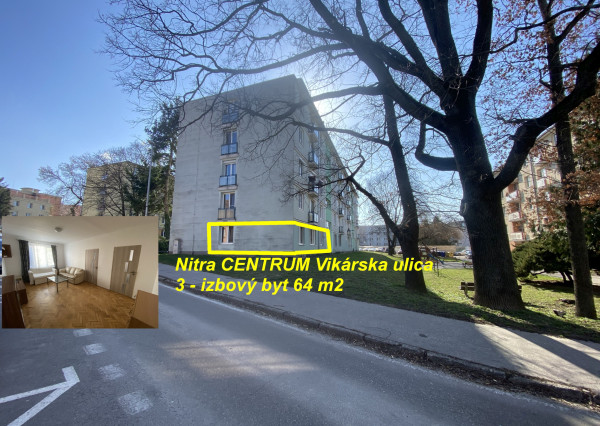 Byt Nitra CENTRUM 3- izbový 64 m2 „Pri parku“ ID 607-113-MIG