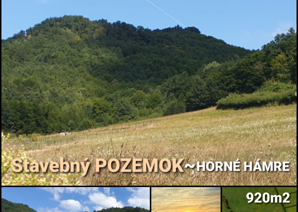 Stavebný POZEMOK...920m2...Horné Hámre (178-14-DARE)