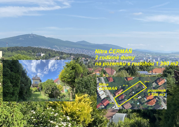 2 rodinné domy Nitra – ČERMÁŇ – pozemok 1 390 m2 ID 613-12-MIG
