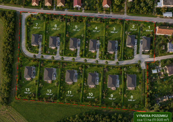 Developerský pozemok 10 863 m² v obci Tehla – pripravený projekt na výstavbu RD (026-14-SIHA)