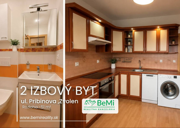 Exkluzívne na predaj 2 izbový byt Zvolen, ul. Pribinova
