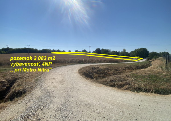 Pozemok 2 083 m2, 4NP, vybavenosť ,,pri Metro Nitra 