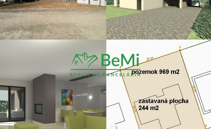 Moderná novostavba s garážou (vo výstavbe) pozemok  969 m2, Malý Lapáš