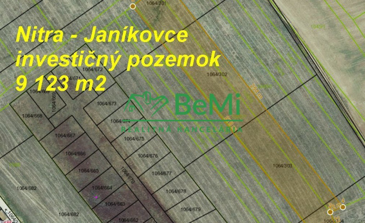 Nitra Janíkovce - investičný pozemok 9 123 m2   ID 494-14-MIG