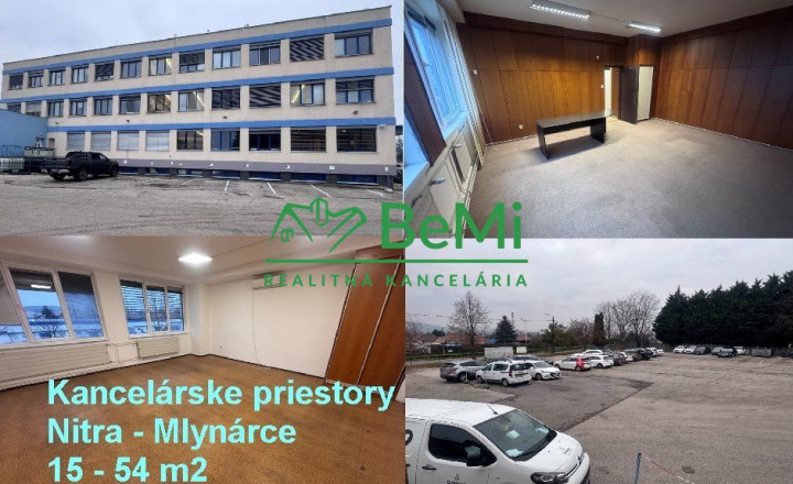 NA PRENÁJOM – kancelárske priestory od 15 do 54 m2, Nitra – Mlynárce