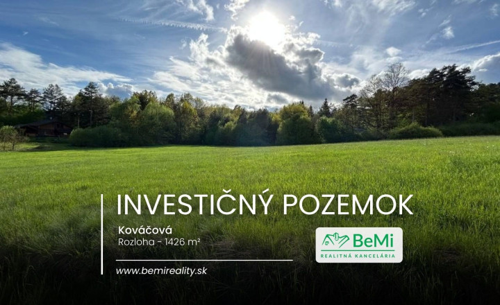 Pozemok 1 426 m², Kováčová