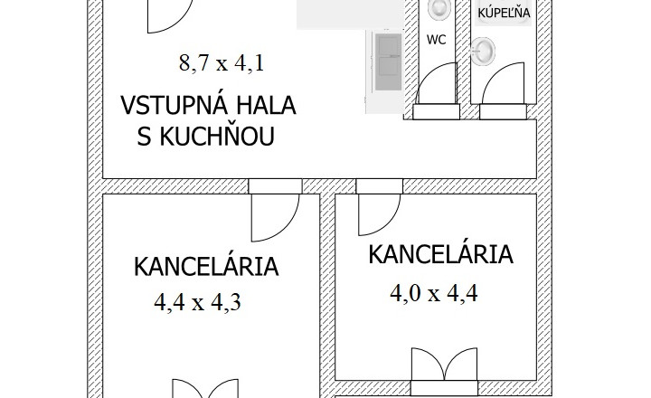 NA PRENÁJOM – kancelárske priestory 70 m2, Nitra – Mlynárce - fotografia 1