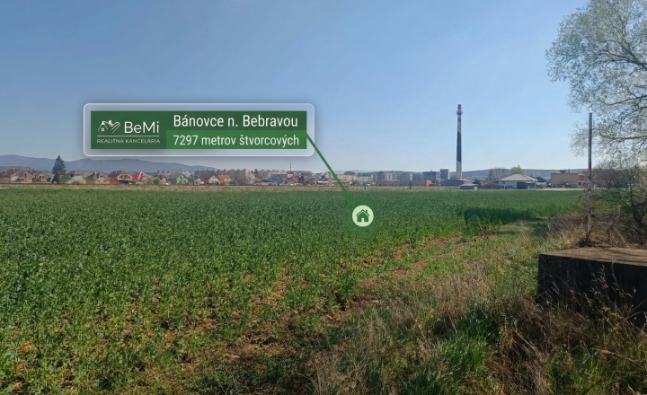 Lukratívny pozemok pre IBV, Bánovce nad Bebravou, 7297m2. 013-14-RAKOa