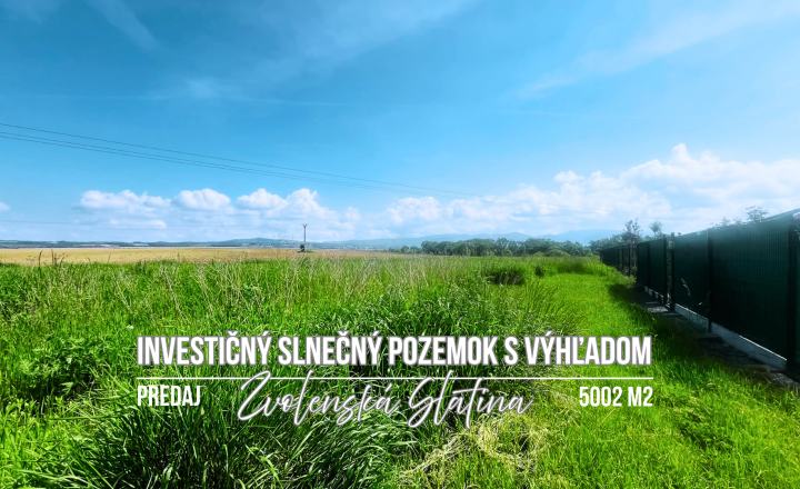 Invevstičný, rovinatý pozemok 5002 m2, Zvolenská Slatina 3D