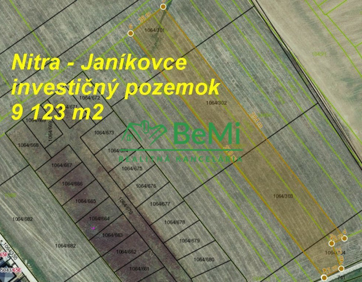 Nitra Janíkovce - investičný pozemok 9 123 m2   ID 494-14-MIG
