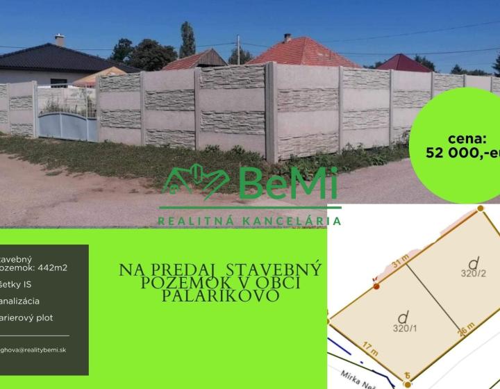 Stavebný pozemok - 442 m2, Palárikovo ID 017-14-EVBA