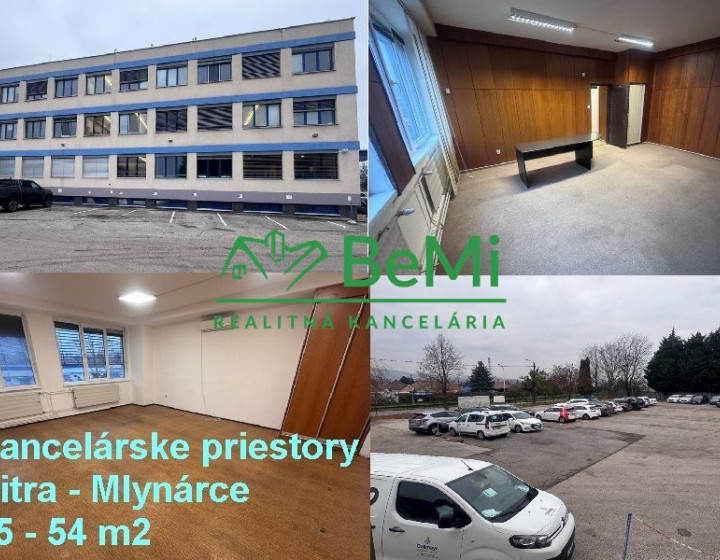 NA PRENÁJOM – kancelárske priestory od 15 do 54 m2, Nitra – Mlynárce