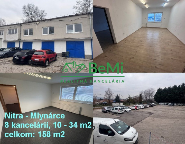 NA PRENÁJOM – kancelárske priestory od 10 do 34 m2, Nitra – Mlynárce