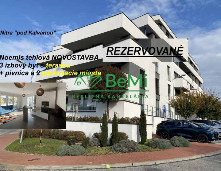 REZERVOVANÉ 3 izbový byt terasa dve parkovacie miesta novostavba tehla Nitra pod Kalváriou ID 525-113-MIG
