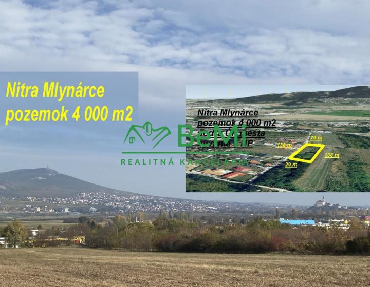 Nitra Mlynárce pozemok 4 000 m2 ID 538-14-MIG