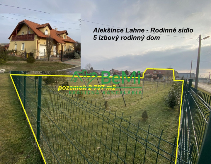 Rodinný dom Alekšince Lahne pozemok 2 797 m2 ID 544-12-MIG