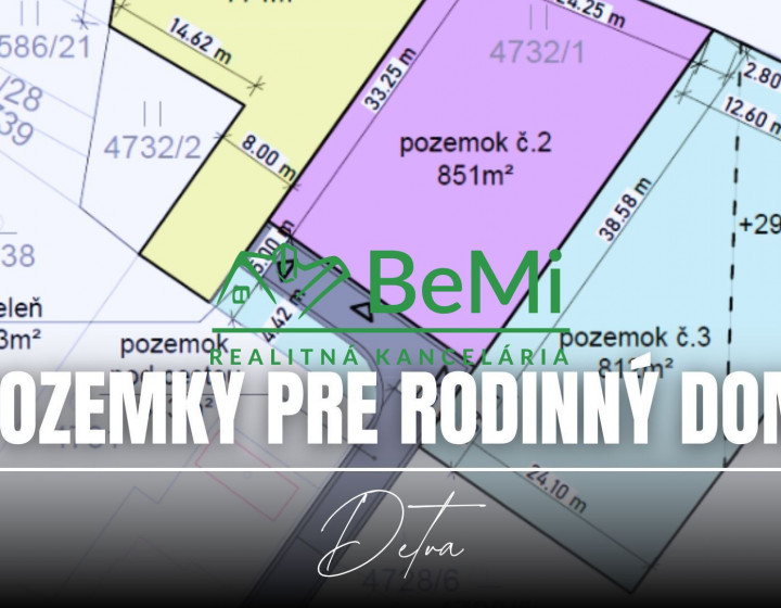 Pozemok 851 m2, pre RD Detva