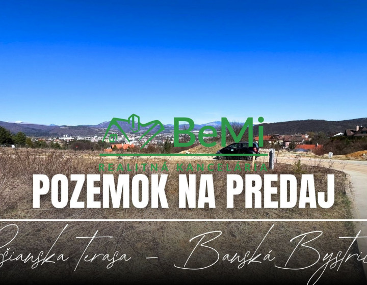 Stavebný pozemok 1208 m2, výhľad na mesto, Banská Bystrica