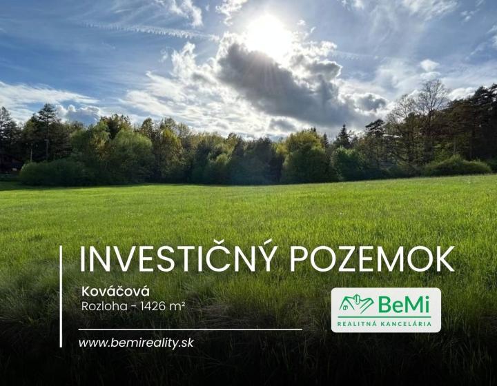 Pozemok 1 426 m², Kováčová