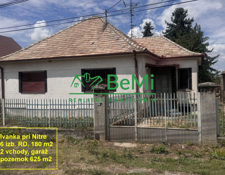 REZERVOVANÉ: 6 izb. rodinný dom s veľkým potenciálom, Ivanka pri Nitre