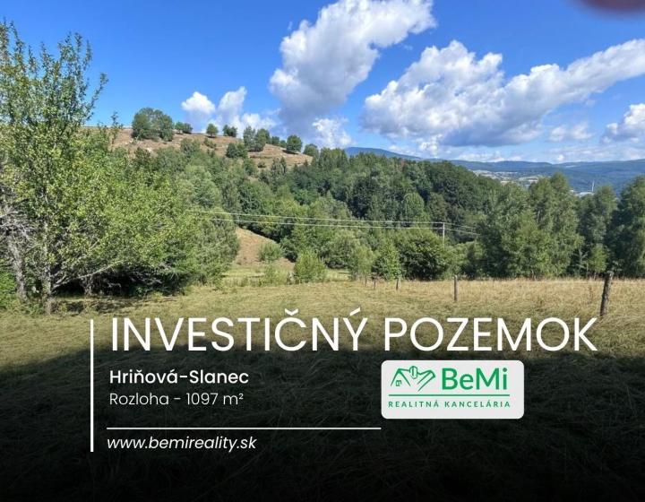 Na predaj pozemok – orná pôda v Hriňová – časť Slanec