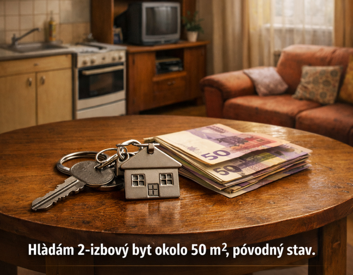 Dopyt 2-IZBOVÉHO BYTU – BRATISLAVA (bližšie k centru)