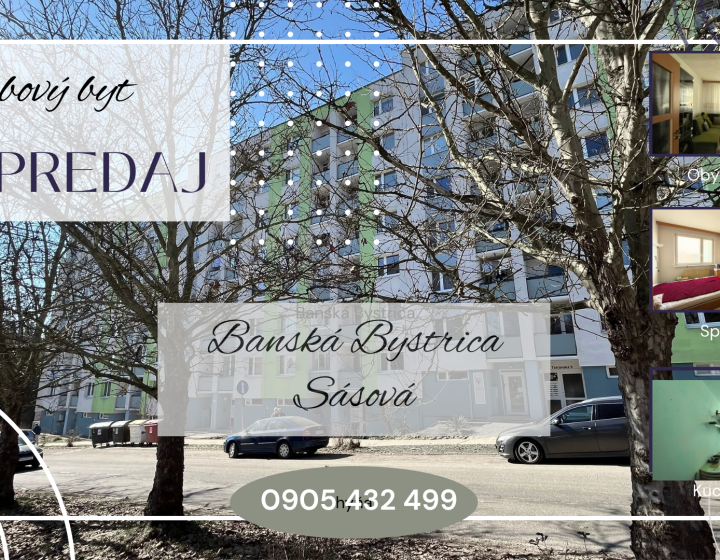 REZERVOVANÝ 2 izbový byt, 49,72 m2, B.Bystrica - Sásová