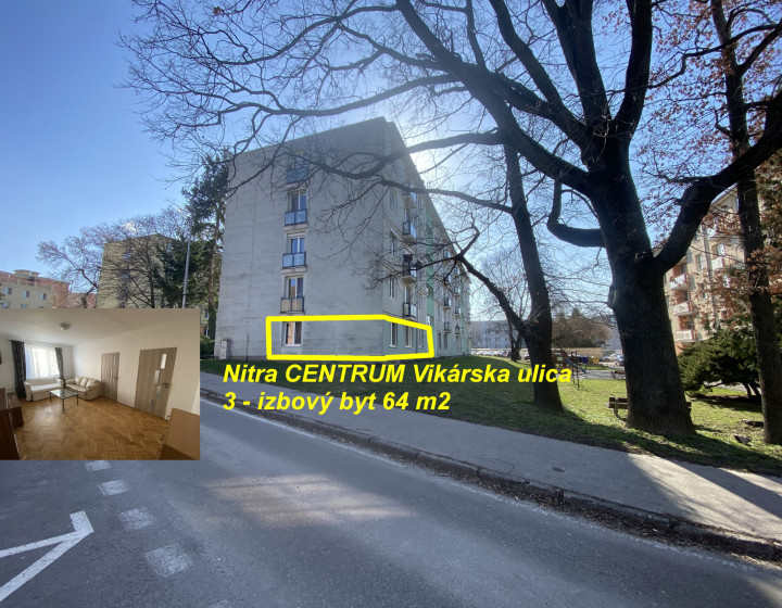 Byt Nitra CENTRUM 3- izbový 64 m2 „Pri parku“ ID 607-113-MIG