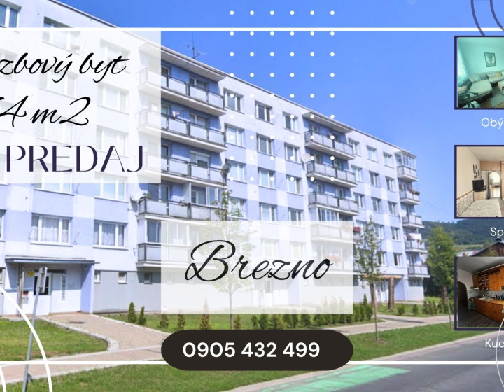 2 izbový slnečný byt, 64 m2, Brezno