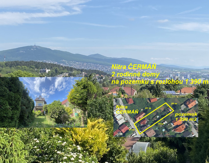 2 rodinné domy Nitra – ČERMÁŇ – pozemok 1 390 m2 ID 613-12-MIG