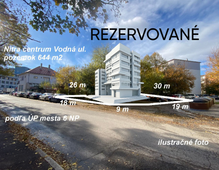 REZERVOVANÉ Nitra centrum Staré Mesto pozemok 644 m2 ID 593-14-MIG