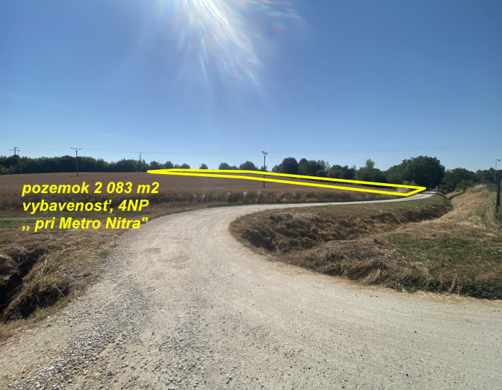 Pozemok 2 083 m2, 4NP, vybavenosť ,,pri Metro Nitra 