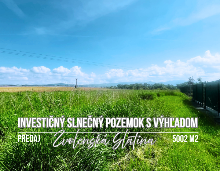 Invevstičný, rovinatý pozemok 5002 m2, Zvolenská Slatina 3D
