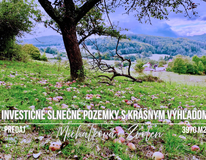 Pozemok pre mobilný dom 3970 m2, polosamota, Michalková