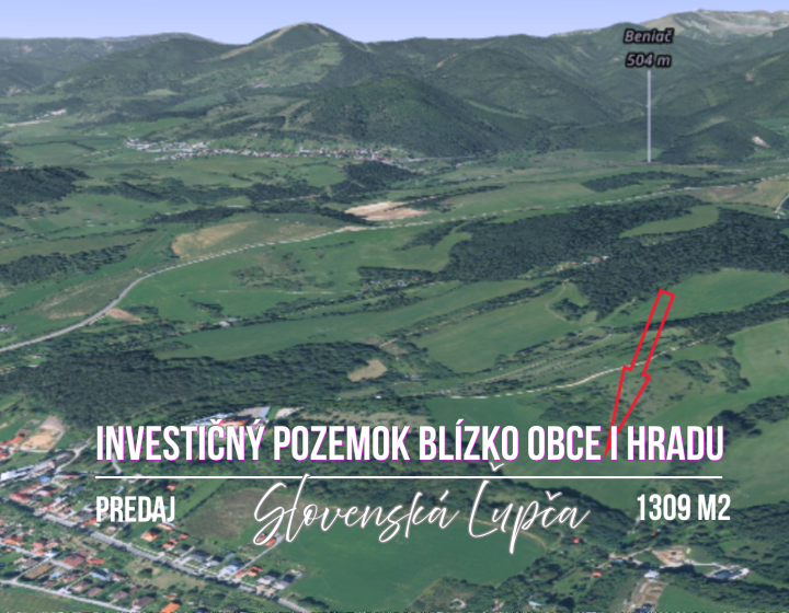 Pozemok 1309 m2, Slovenská Ľupča