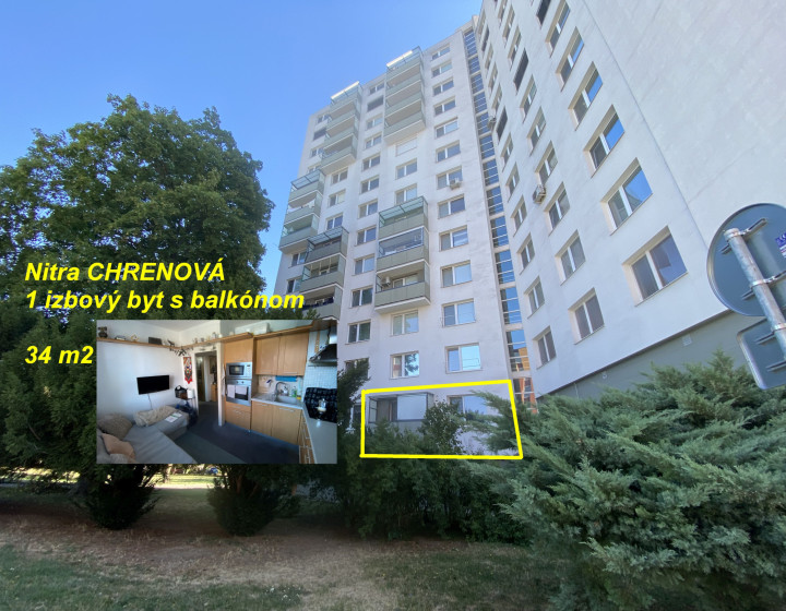Nitra Chrenová 1 izbový byt s balkónom 34 m2 ID 633-111-MIG