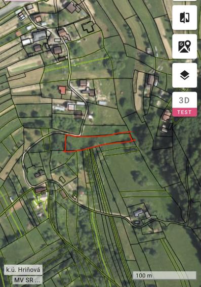 Na predaj stavebný pozemok 1697 m², v obci Hriňová