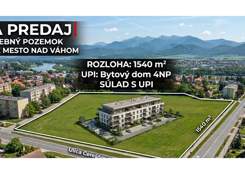 Investičný stavebný pozemok na výstavbu bytového domu